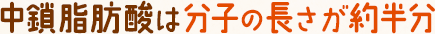 中鎖脂肪酸は分子の長さが半分