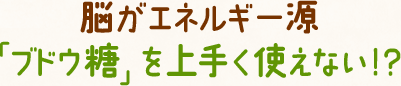 脳がブドウ糖を上手く使えない！？