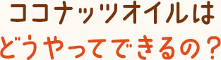 ココナッツオイルは どうやってできるの？