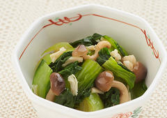 青梗菜ときのこのしょうが醤油