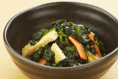 ほうれん草と油揚げの味噌炒め